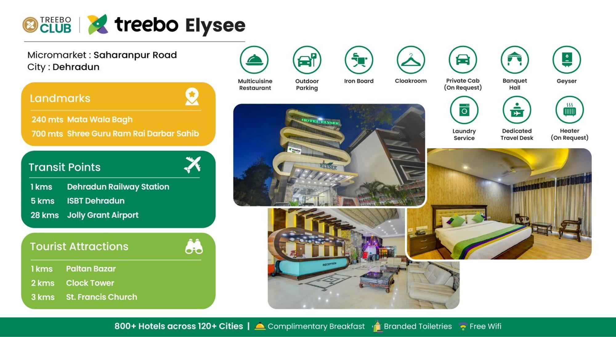 Treebo Elysee, Patel Nagar Dehradun Zewnętrze zdjęcie